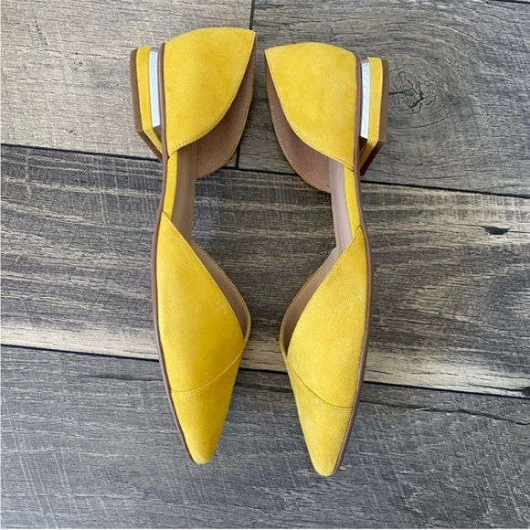 NWT Franco Sarto Sattara Yellow Suede Flats Spring Summer Office Size 11 - Picture 11 of 15